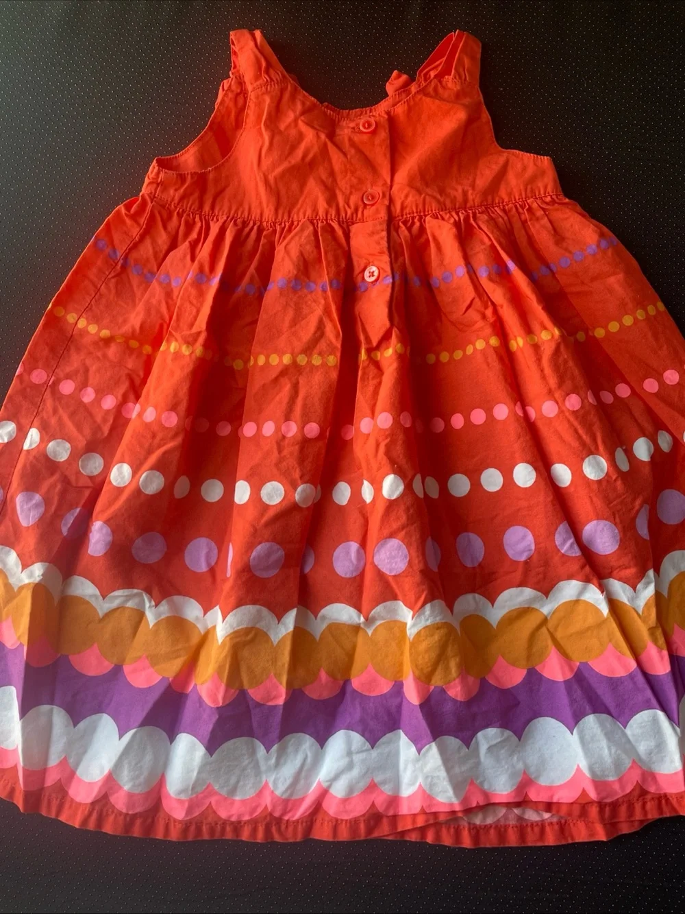 Gymboree Orange Multicolor Dot-Stripe Sundress